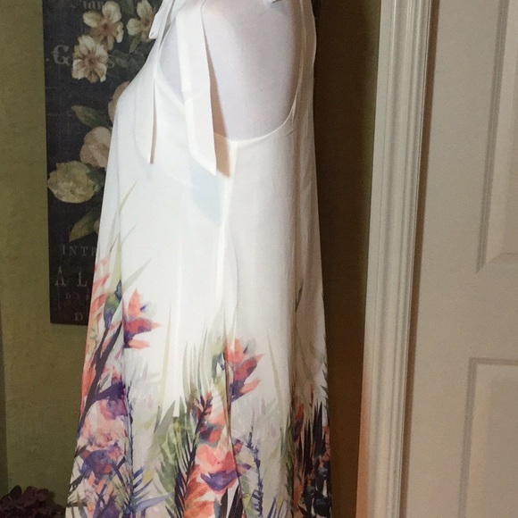 πHPπ LADIES FLORAL PRINT A-LINE SLEEVELESS DRESS - Picture 7 of 8